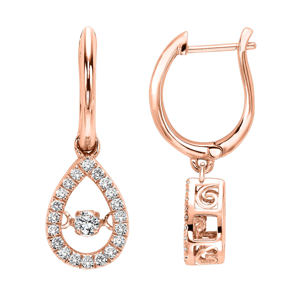 10Kt Rose Gold Diamond 1/5Ctw Earring