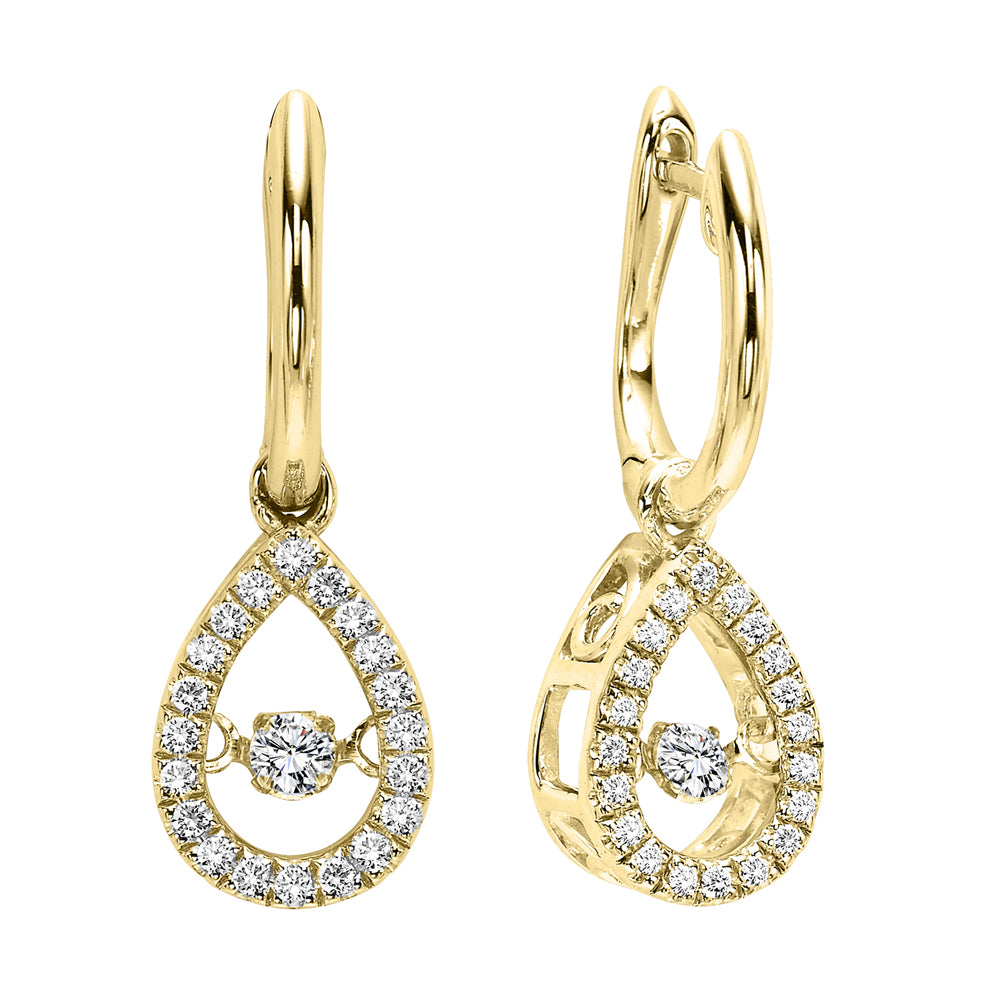 10Kt Yellow Gold Diamond 1/5Ctw Earring
