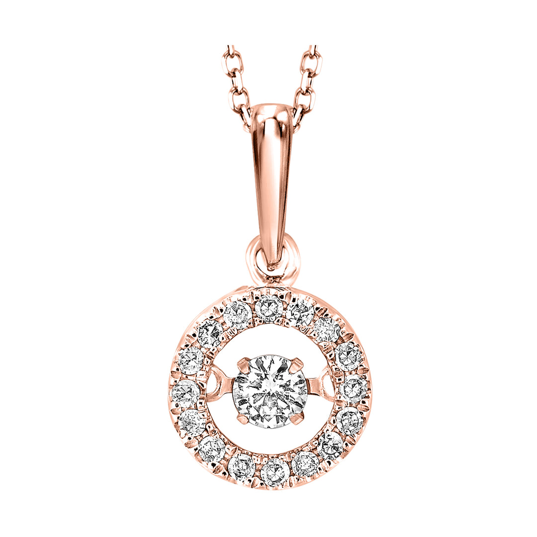 10Kt Rose Gold Diamond 1/5Ctw Pendant
