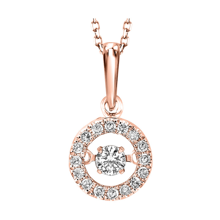10Kt Rose Gold Diamond 1/5Ctw Pendant