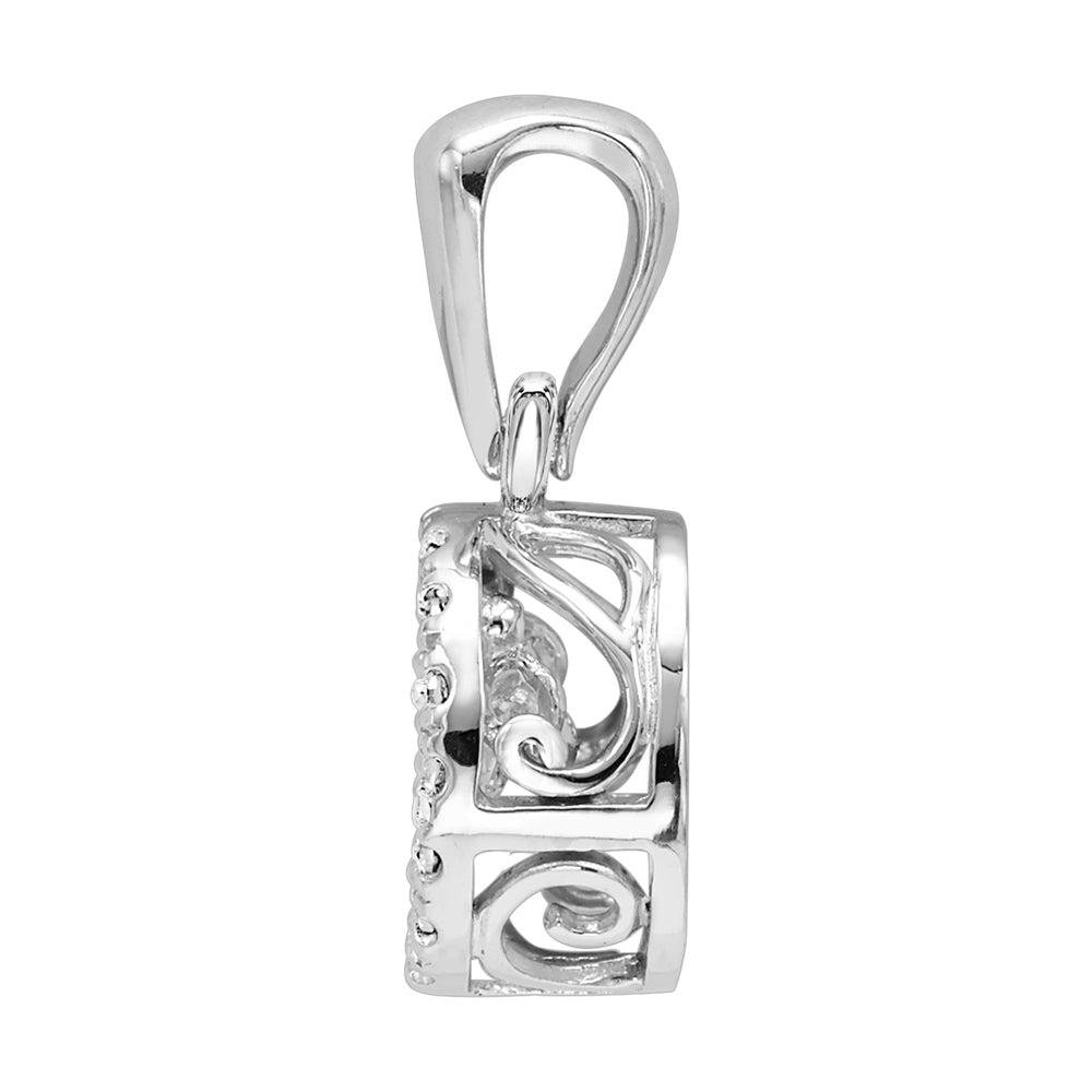 10Kt White Gold Diamond 1/5Ctw Pendant