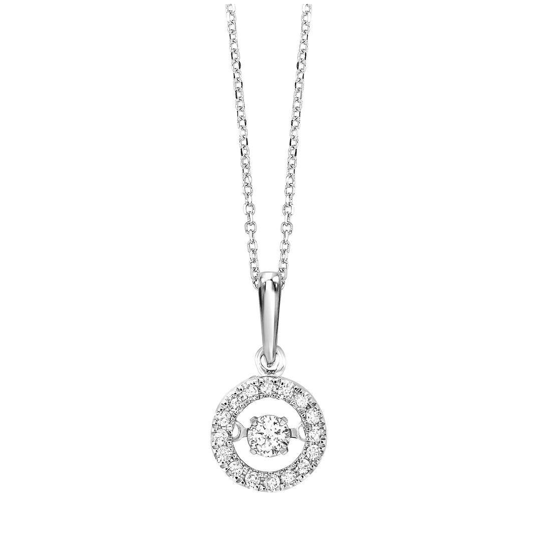 10Kt White Gold Diamond 1/5Ctw Pendant