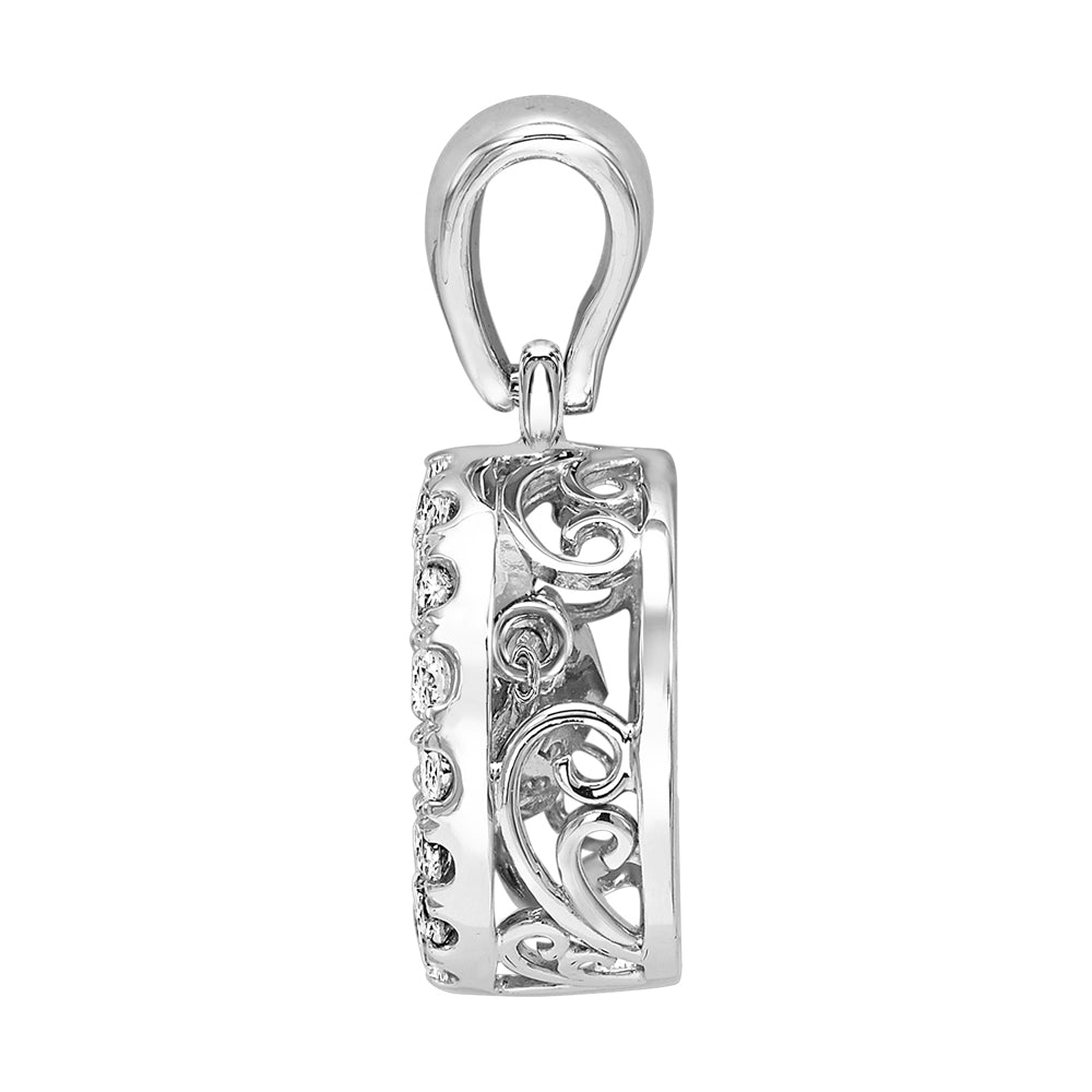 10Kt White Gold Diamond 1/2Ctw Pendant