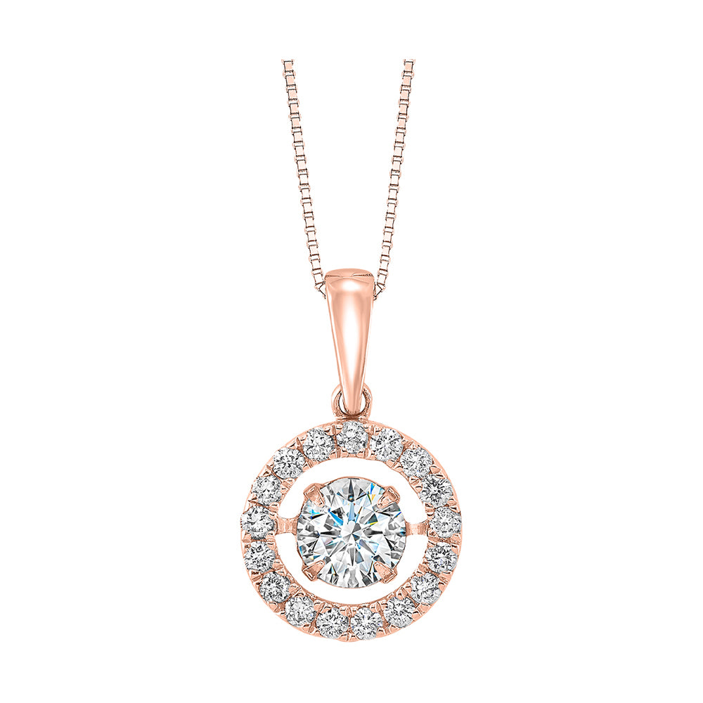 14Kt Rose Gold Diamond 3/4Ctw Pendant