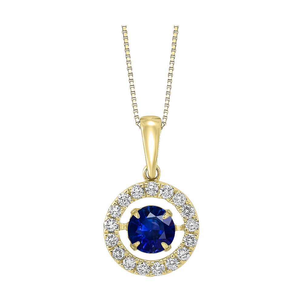 14Kt Yellow Gold Diamond 1/4Ctw & Tanzanite 5/8Ctw Pendant
