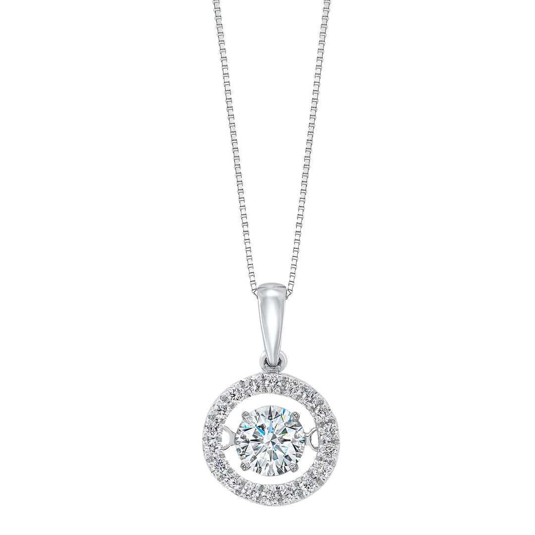 14Kt White Gold Diamond 7/8Ctw Pendant