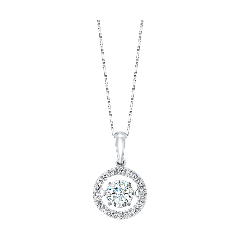 14Kt White Gold Diamond 7/8Ctw Pendant