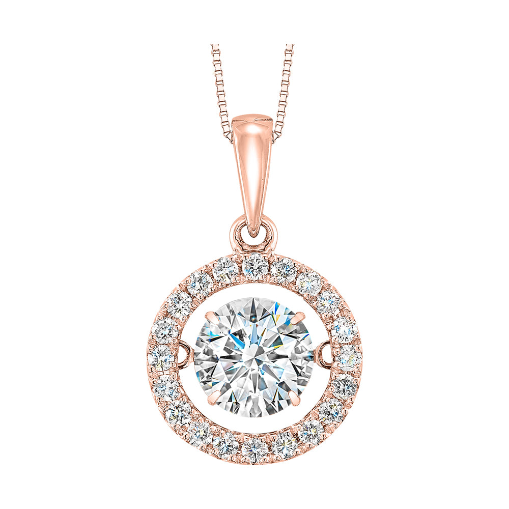 14Kt Rose Gold Diamond 1 1/4Ctw Pendant