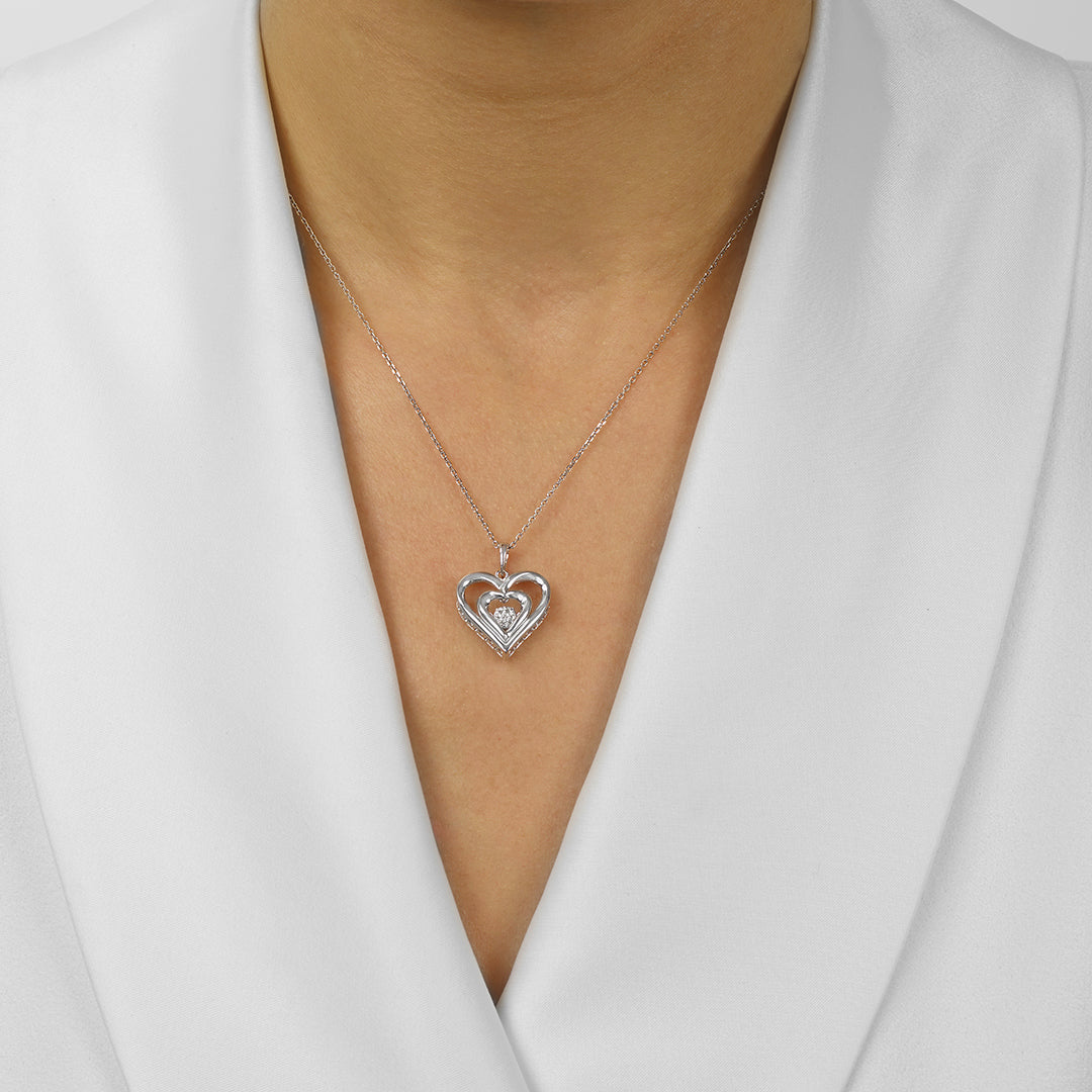 Silver Diamond 1/50Ctw Pendant