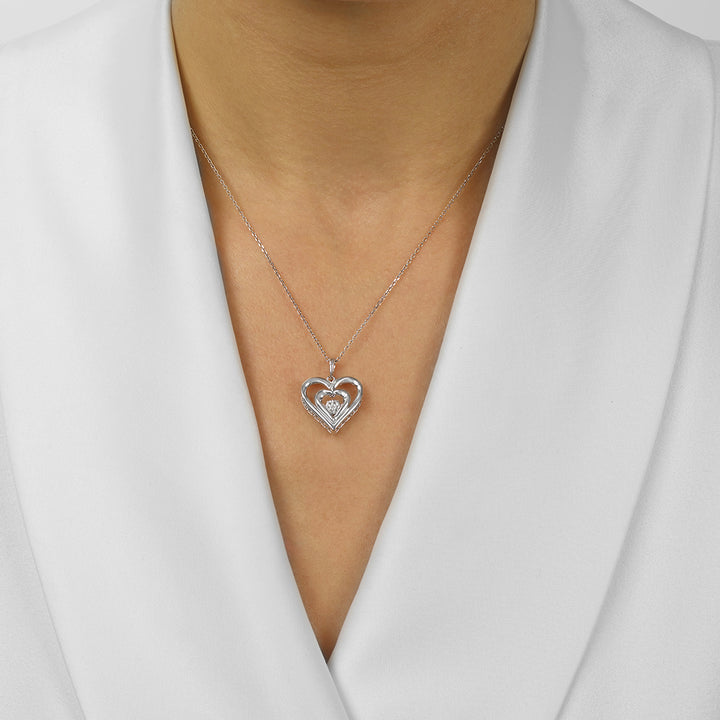 Silver Diamond 1/50Ctw Pendant