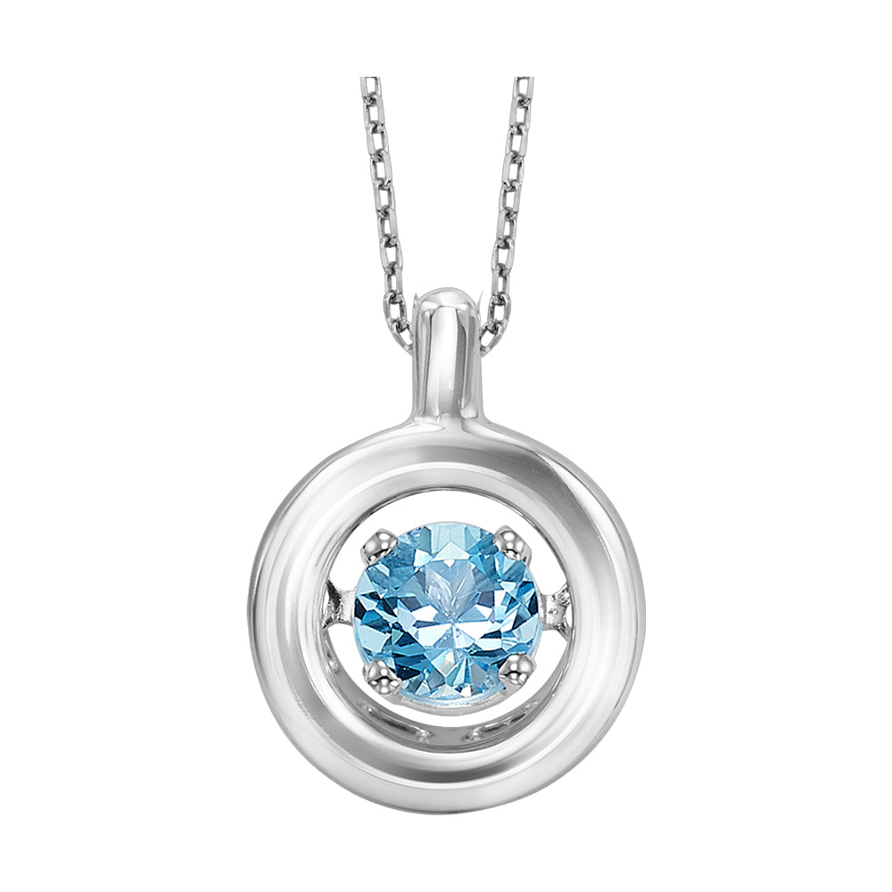 Silver Blue Topaz 1/6Ctw Pendant