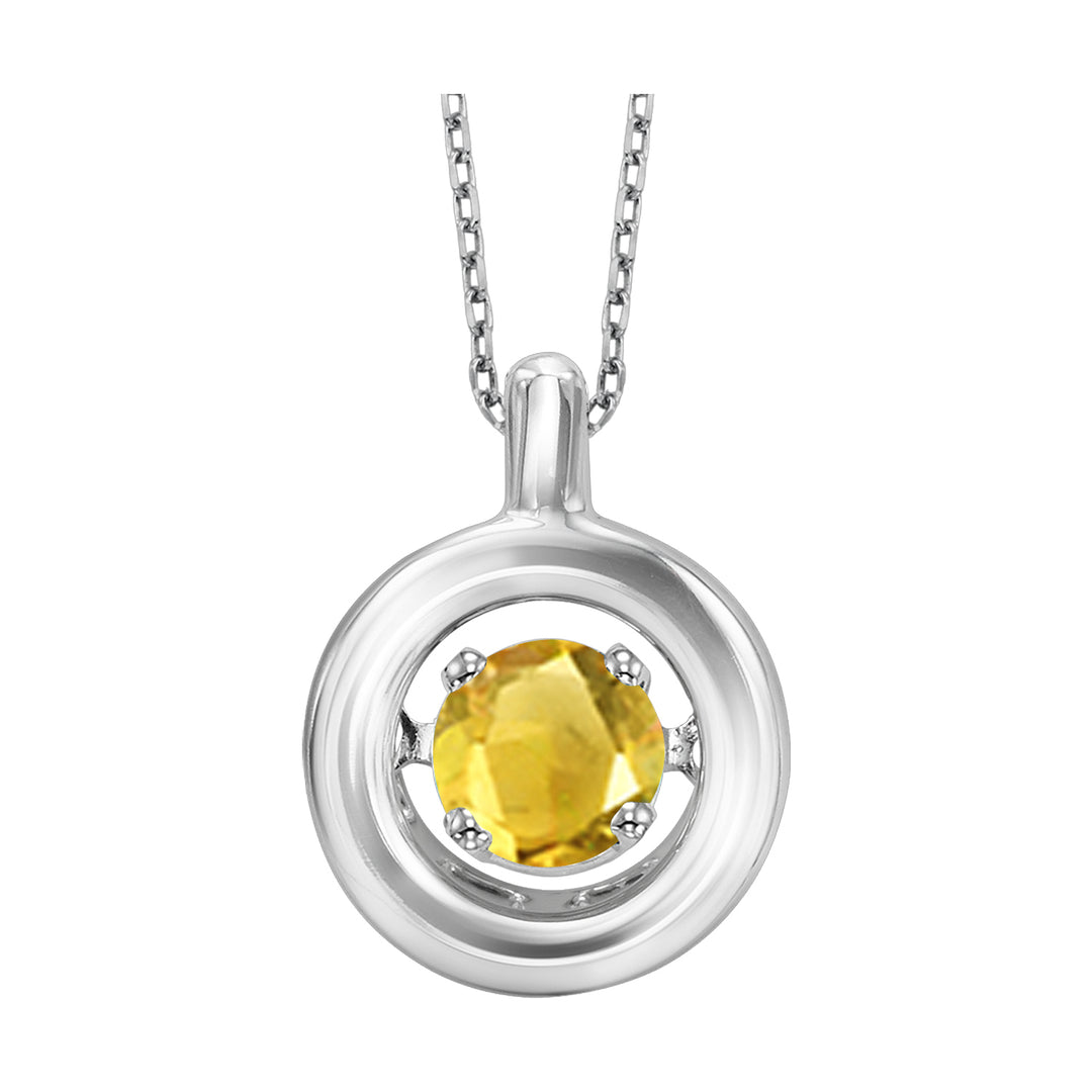 Silver & Citrine 1/6Ctw Pendant