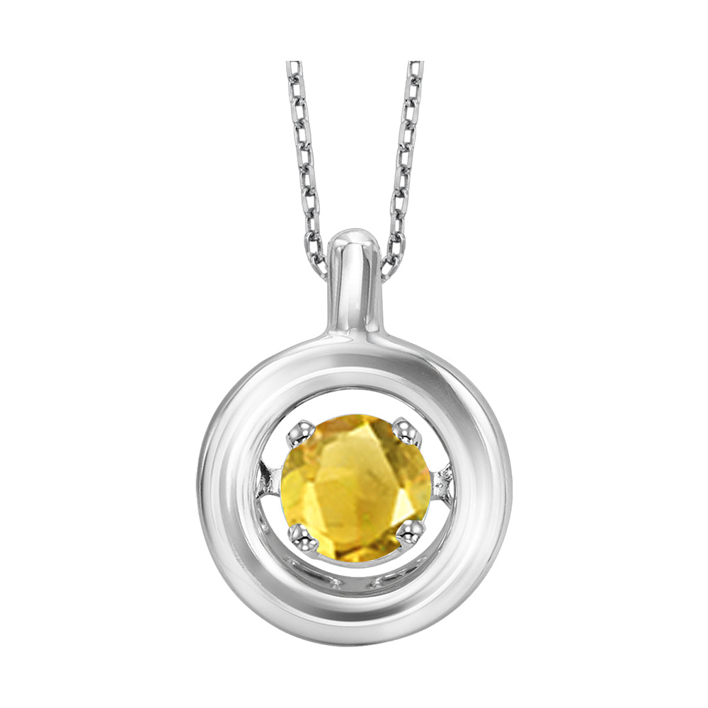 Silver Citrine 1/6Ctw Pendant