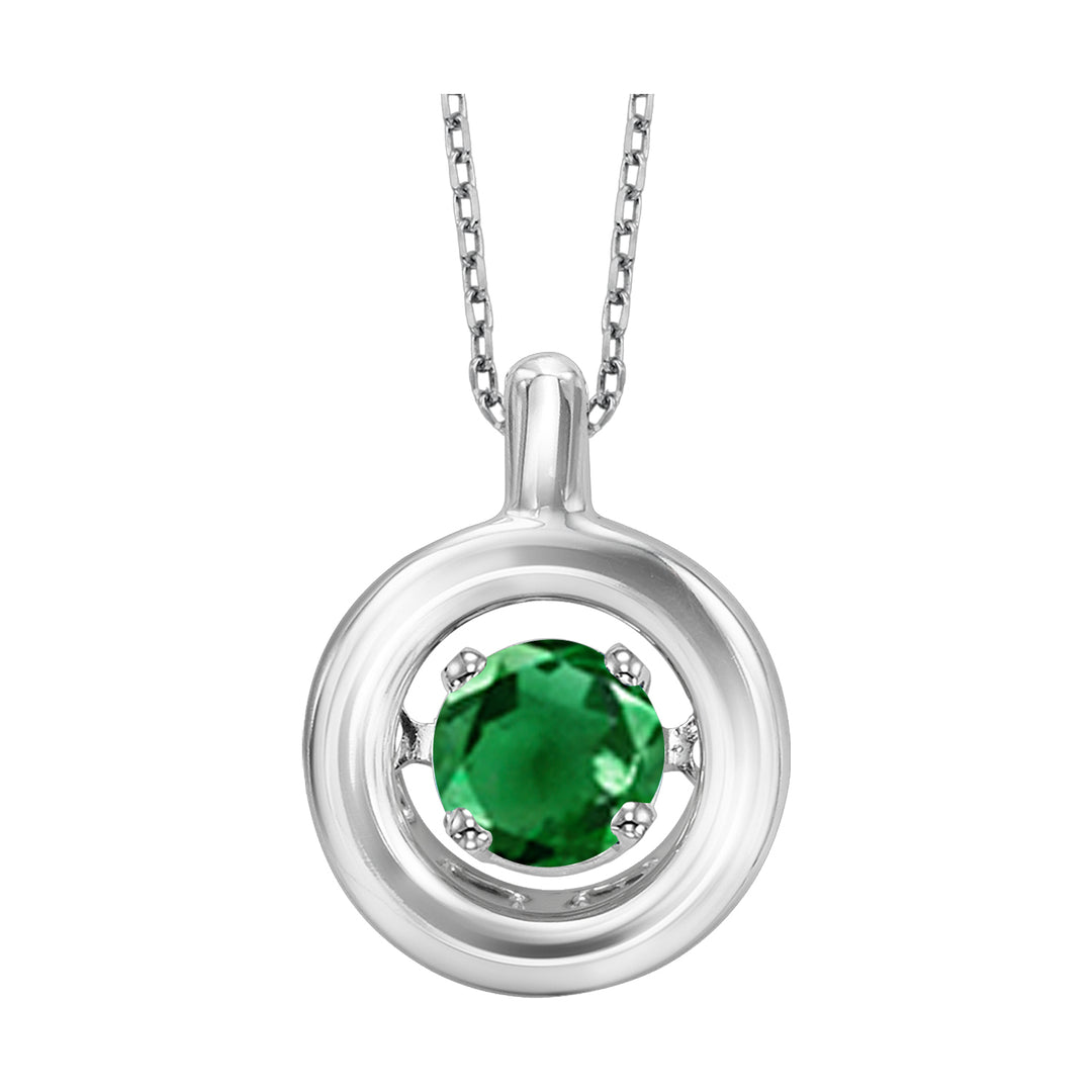 Silver & Emerald 1/6Ctw Pendant