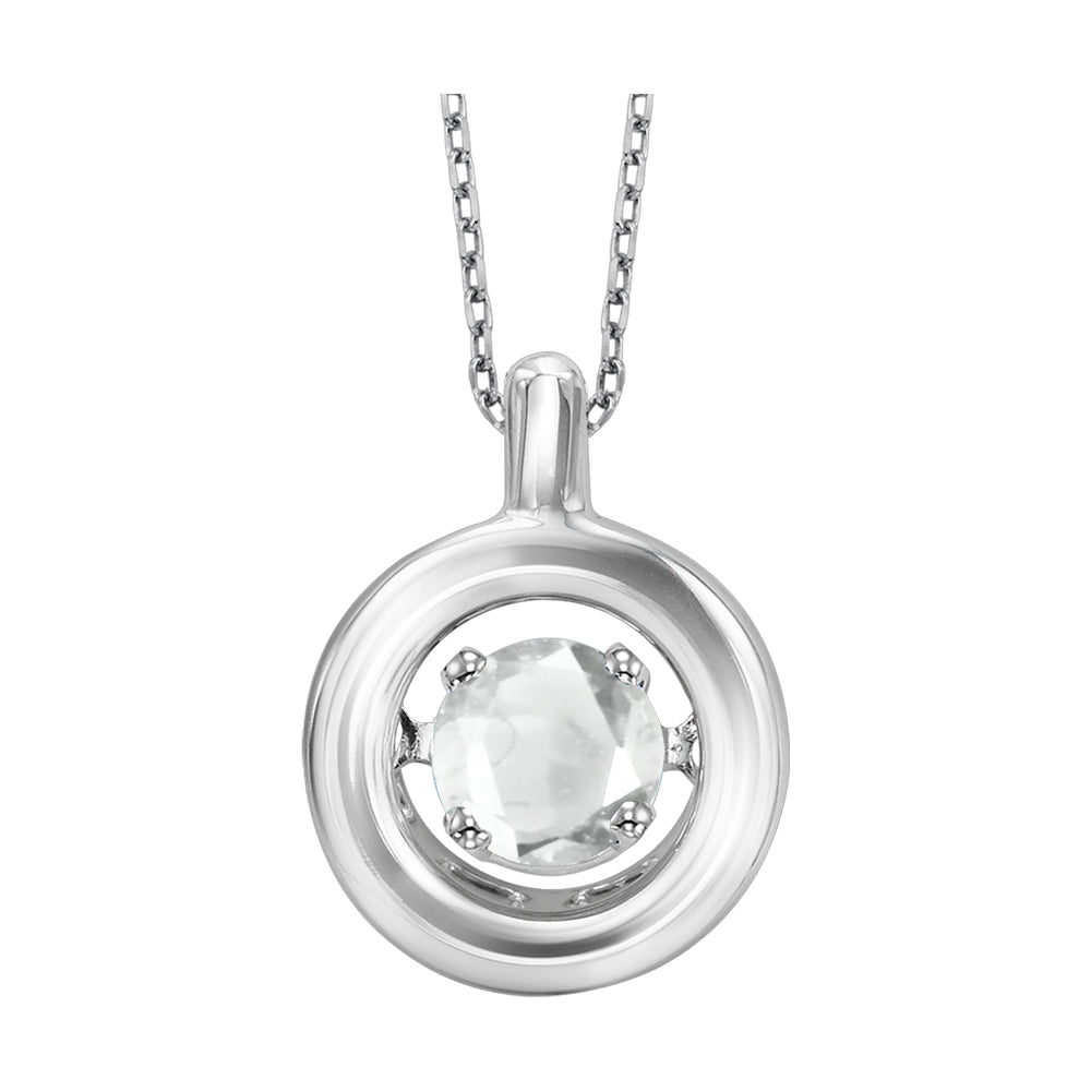 Silver White Topaz 1/6Ctw Pendant