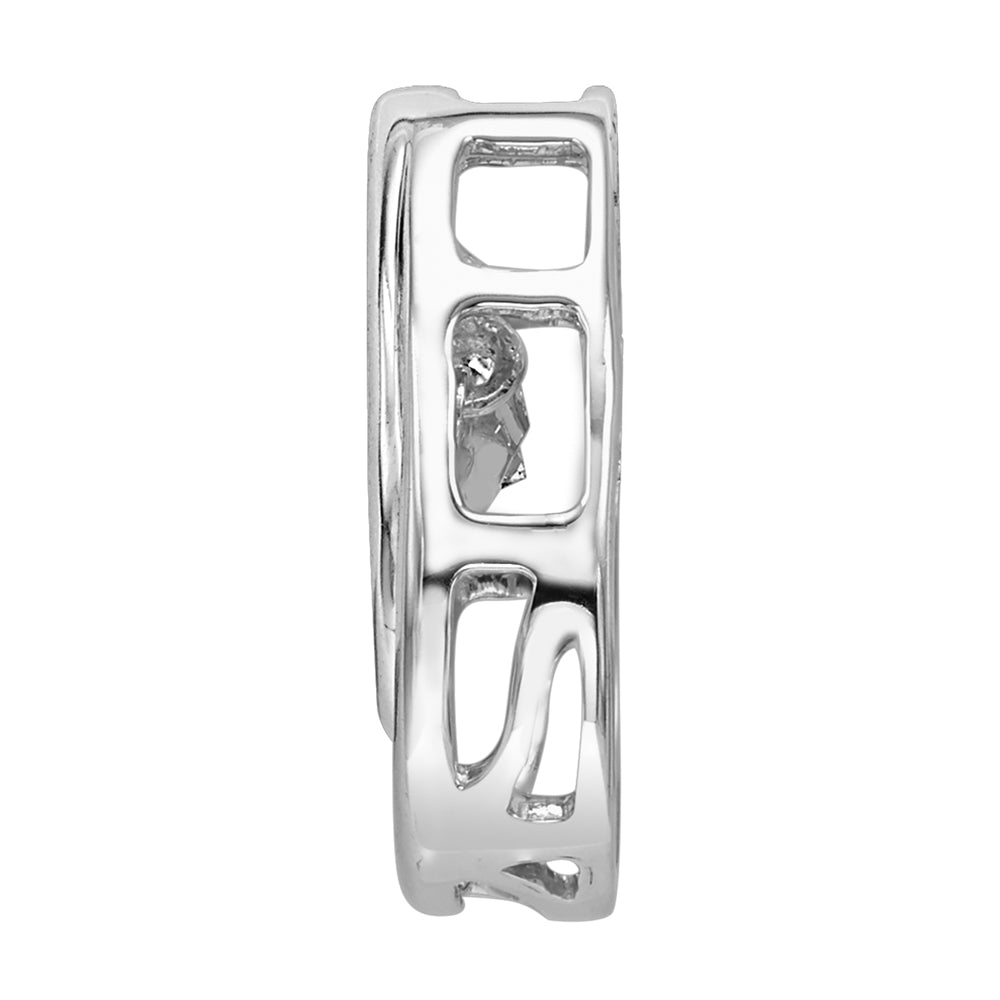 Silver White Diamond 1/10Ctw Pendant