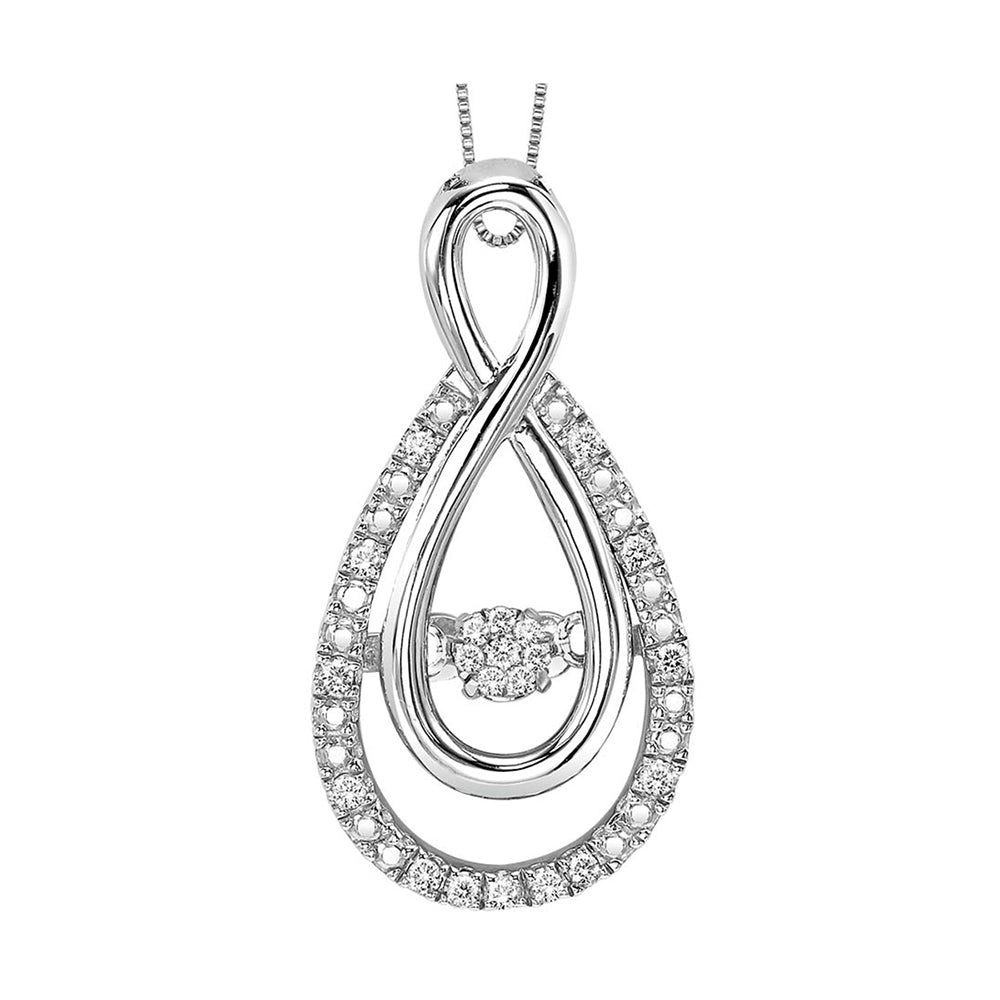10Kt White Gold Diamond 1/10Ctw Pendant