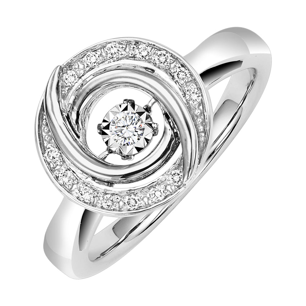 Silver Diamond 1/10Ctw Ring