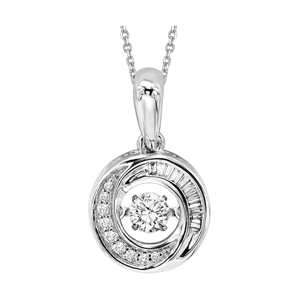 10Kt White Gold Diamond 1/6Ctw Pendant