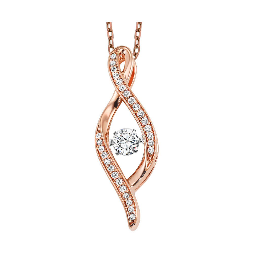 10Kt Rose Gold Diamond 1/4Ctw Pendant