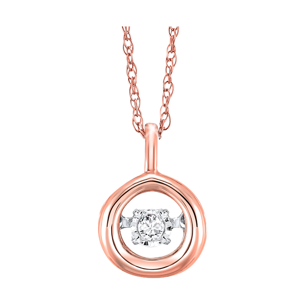 10Kt Rose Gold Diamond 1/50Ctw Pendant