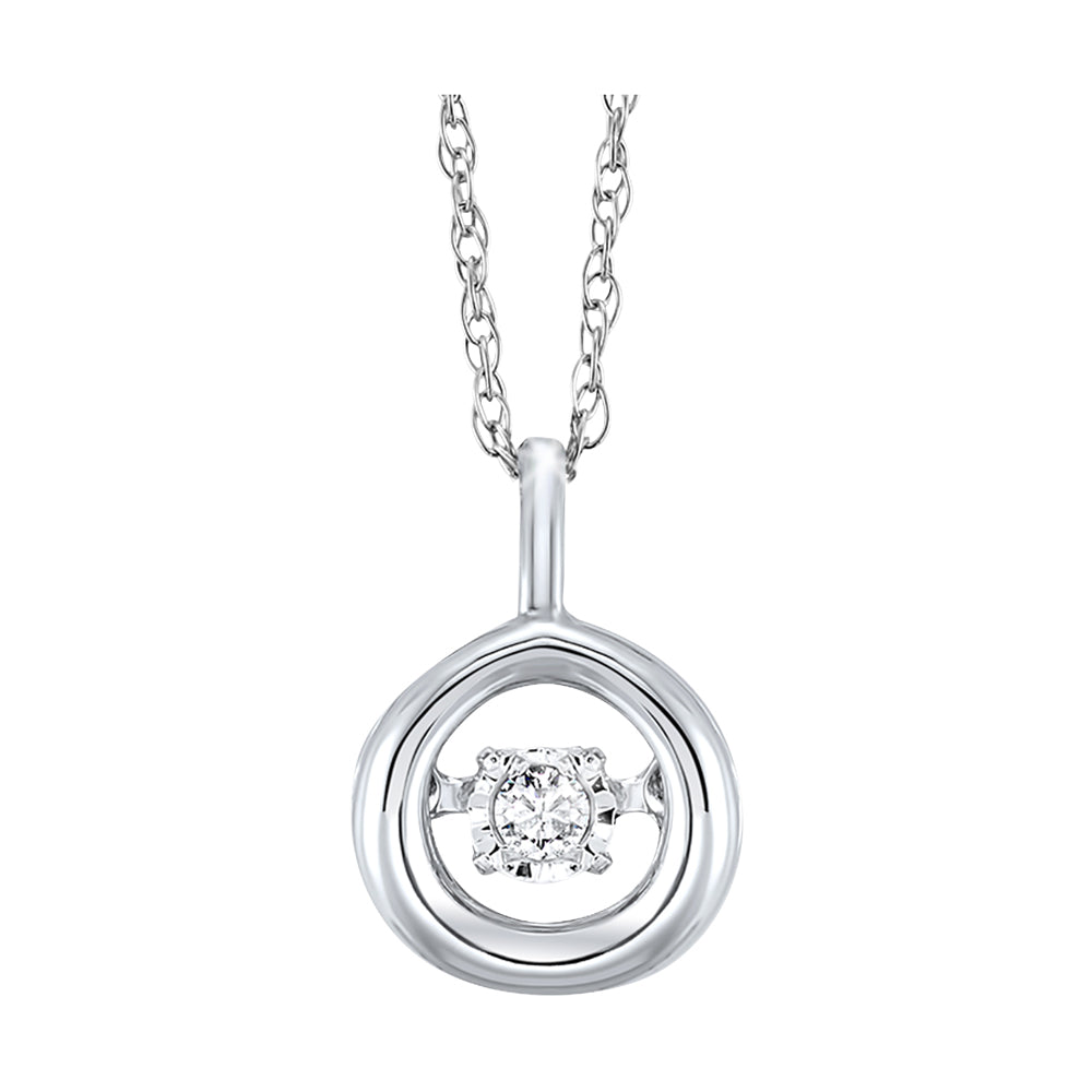 10Kt White Gold Diamond 1/50Ctw Pendant