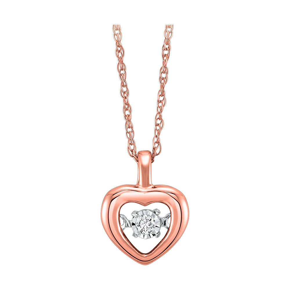 10Kt Rose Gold Diamond 1/50Ctw Pendant