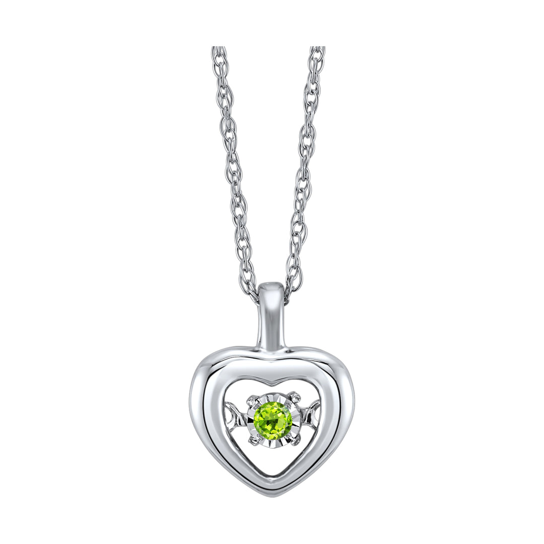 10Kt White Gold & Peridot 1/10Ctw Pendant