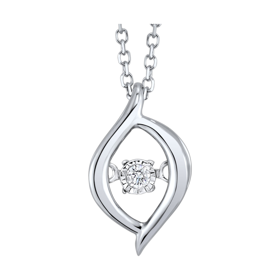 10Kt White Gold Diamond 1/50Ctw Pendant