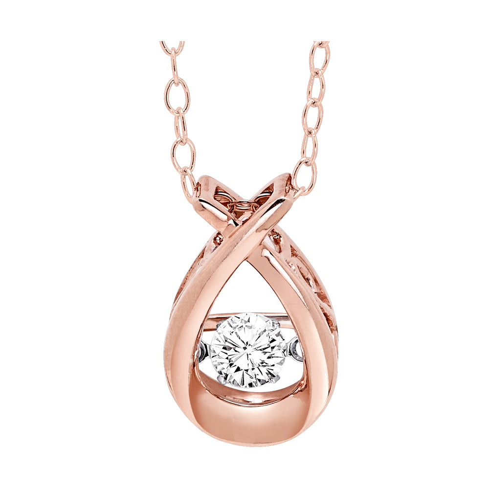 14Kt Rose Gold Diamond 1/4Ctw Pendant