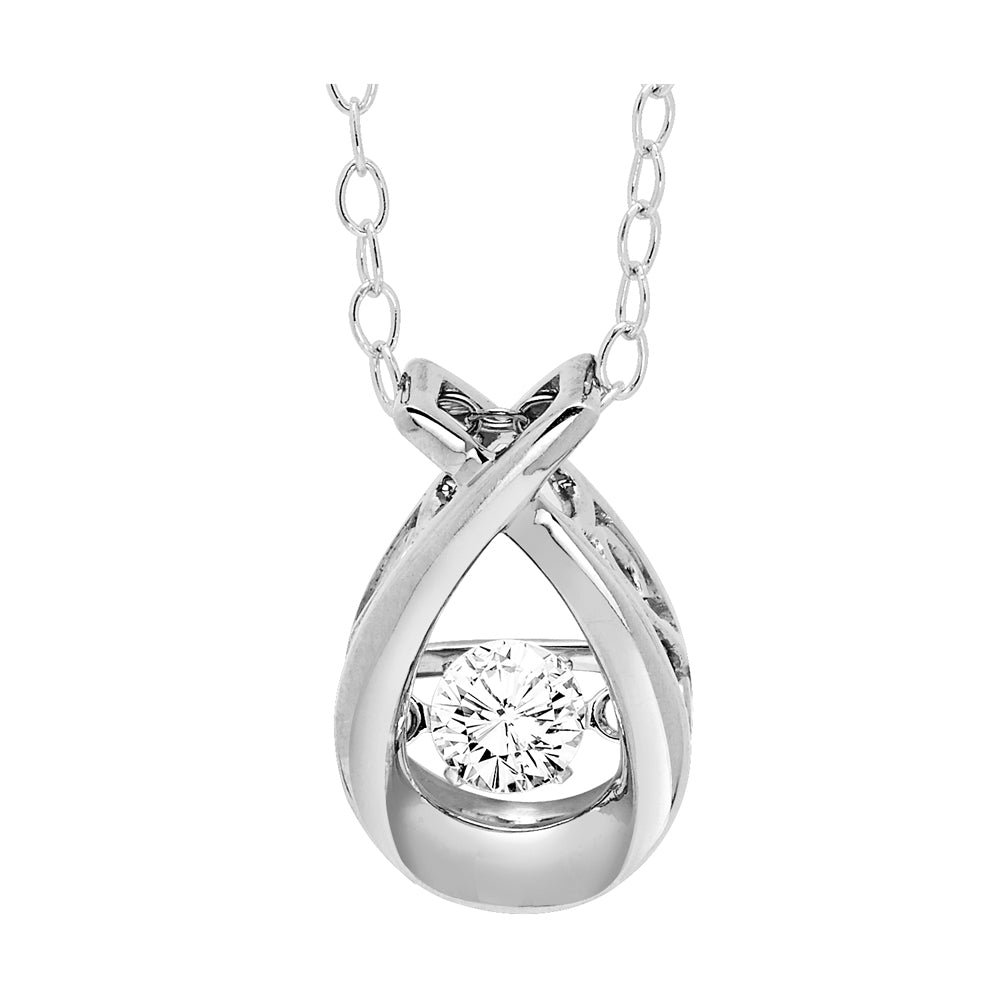14Kt White Gold Diamond 1/4Ctw Pendant