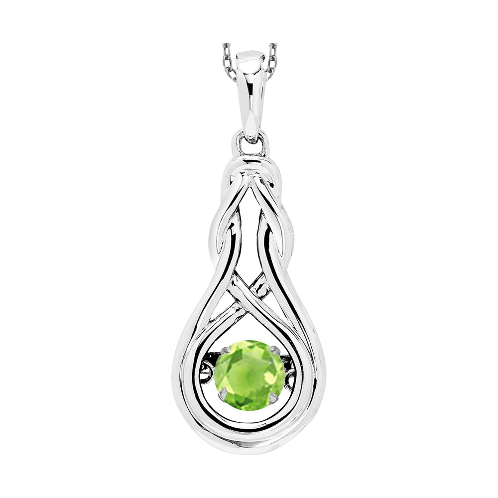 Silver Createdperidot 1/4Ctw Pendant