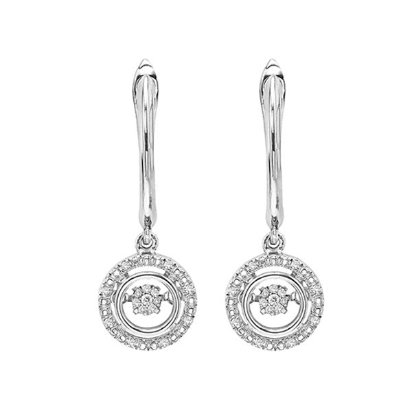 Silver Diamond 1/10Ctw Earring
