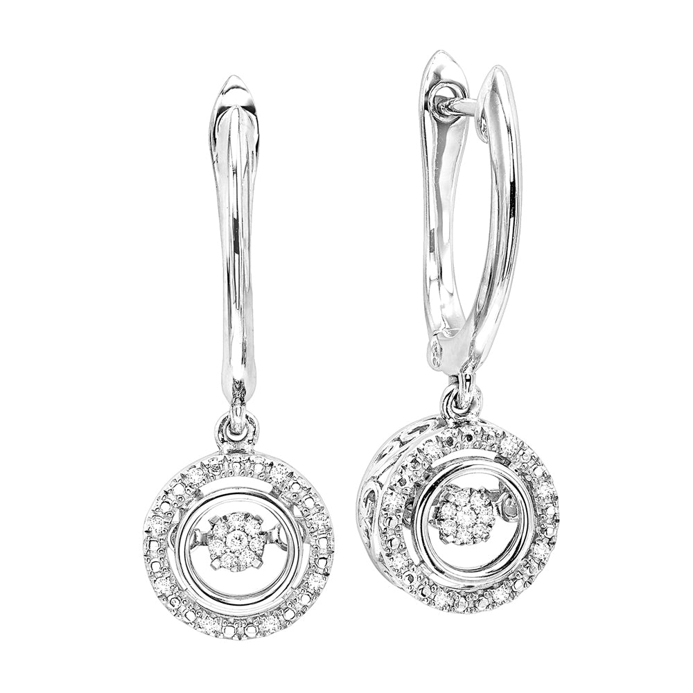 Silver Diamond 1/10Ctw Earring