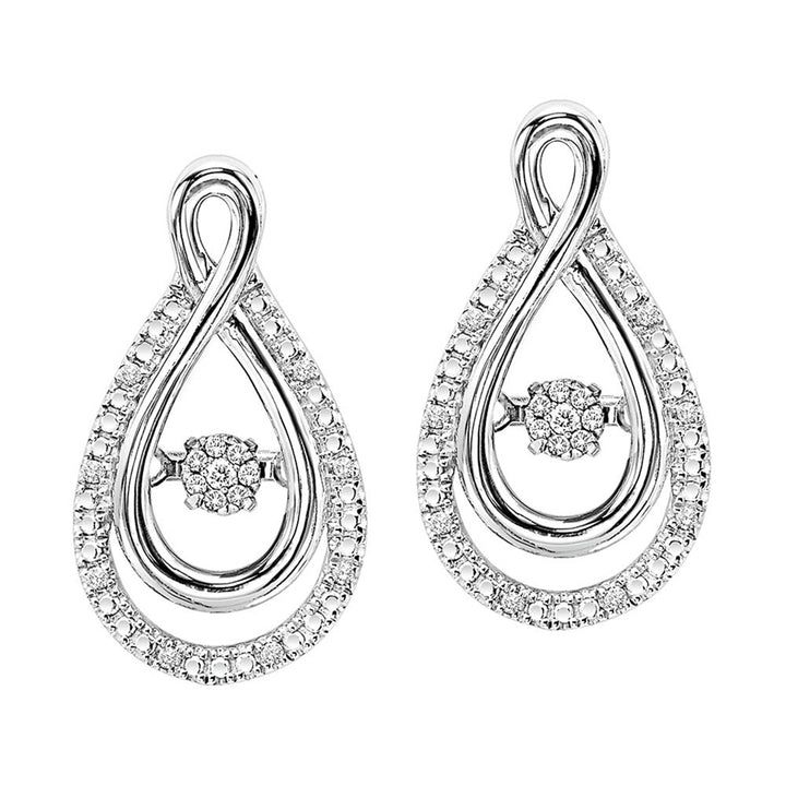 Silver Diamond 1/10Ctw Earring