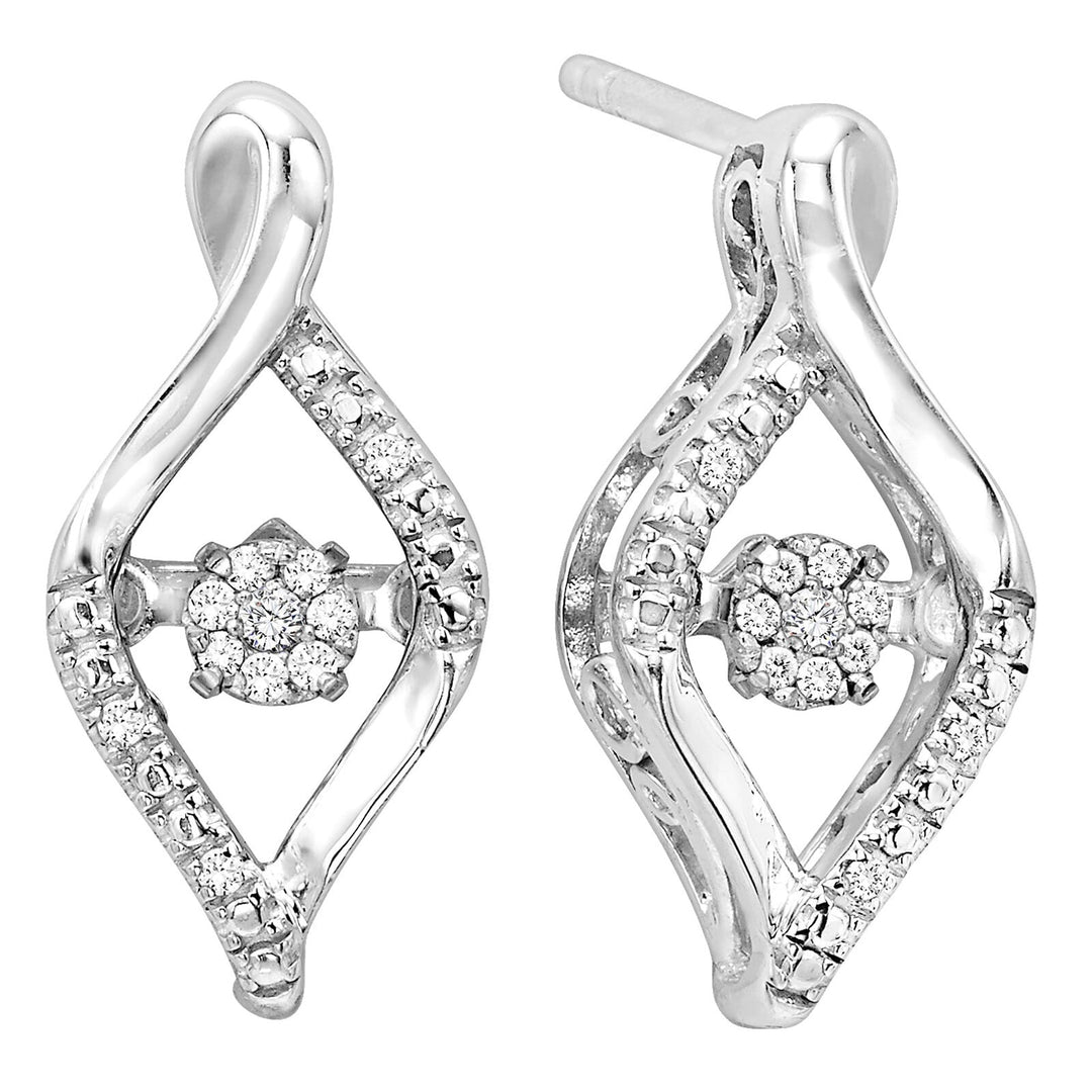 Silver Diamond 1/12Ctw Earring
