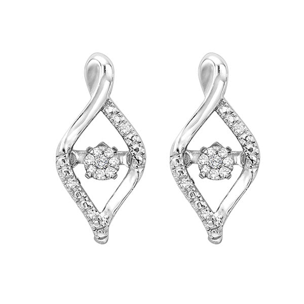 Silver Diamond 1/12Ctw Earring