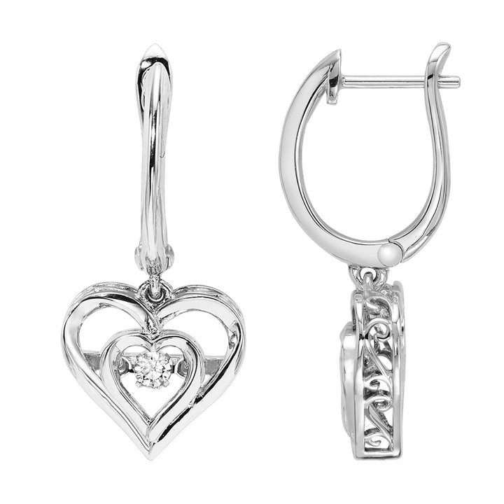 Silver White Diamond 1/25Ctw Earring