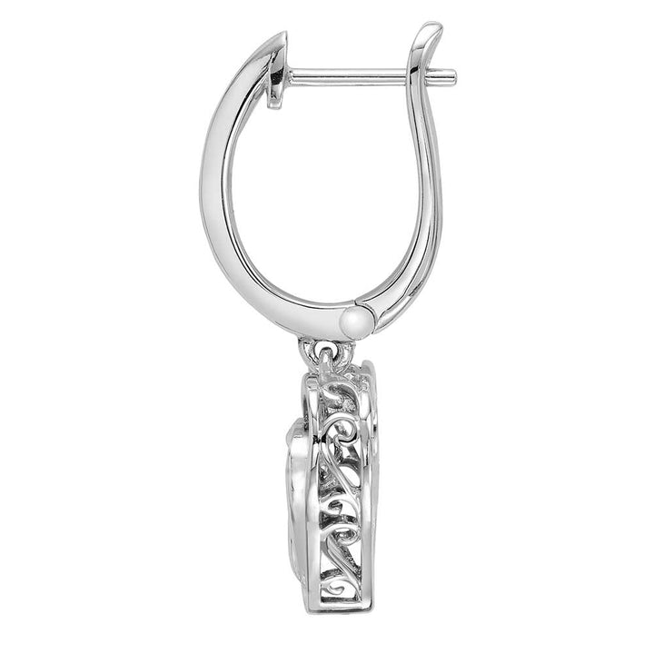 Silver White Diamond 1/25Ctw Earring