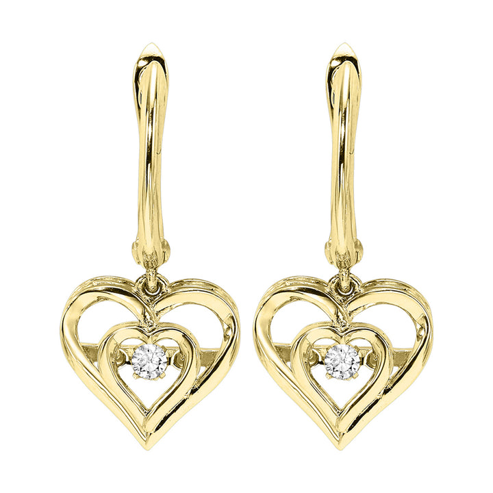 Silver Yellow Diamond 1/25Ctw Earring