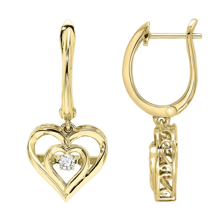 Silver Yellow Diamond 1/25Ctw Earring