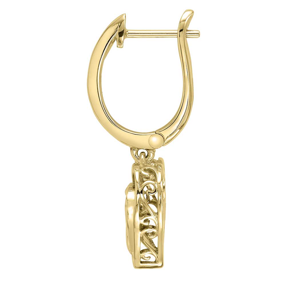 Silver Yellow Diamond 1/25Ctw Earring