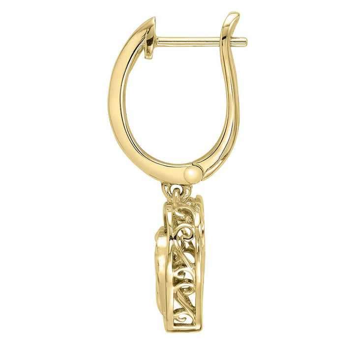 Silver Yellow Diamond 1/25Ctw Earring