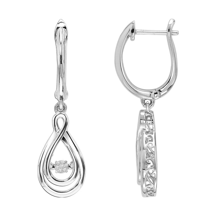 Silver Diamond 1/25Ctw Earring