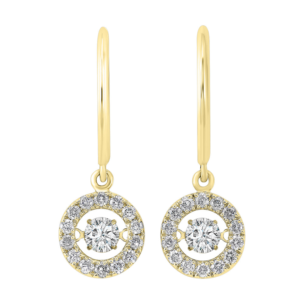 14Kt Yellow Gold Diamond 1Ctw Earring