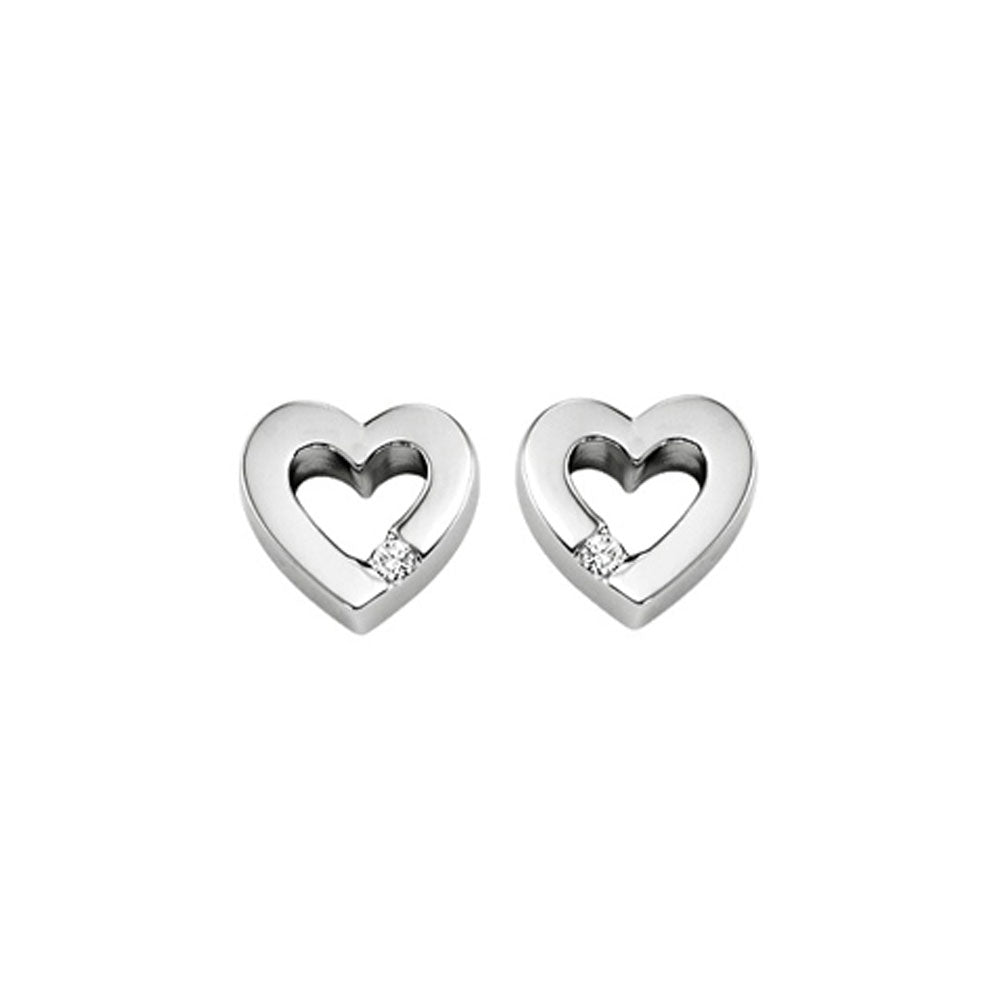 Silver Diamond 1/50Ctw Earring