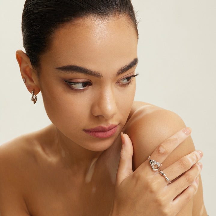 Silver Arrow Adjustable Signet Ring