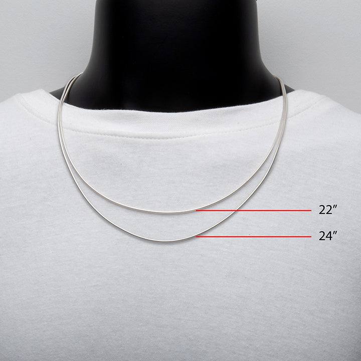 1.5mm 925 Italy Silver Polished Finish Snake Chain Necklace with Flat Lobster Clasp