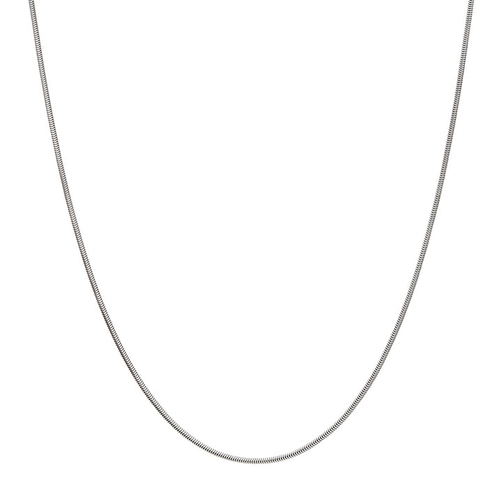 1.5mm 925 Italy Silver Black Rhodium Plated Brushed Satin Finish Snake Chain Necklace