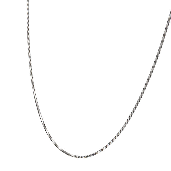 1.5mm 925 Italy Silver Black Rhodium Plated Brushed Satin Finish Snake Chain Necklace